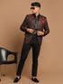 Men's Black And Red Woven Blazer
